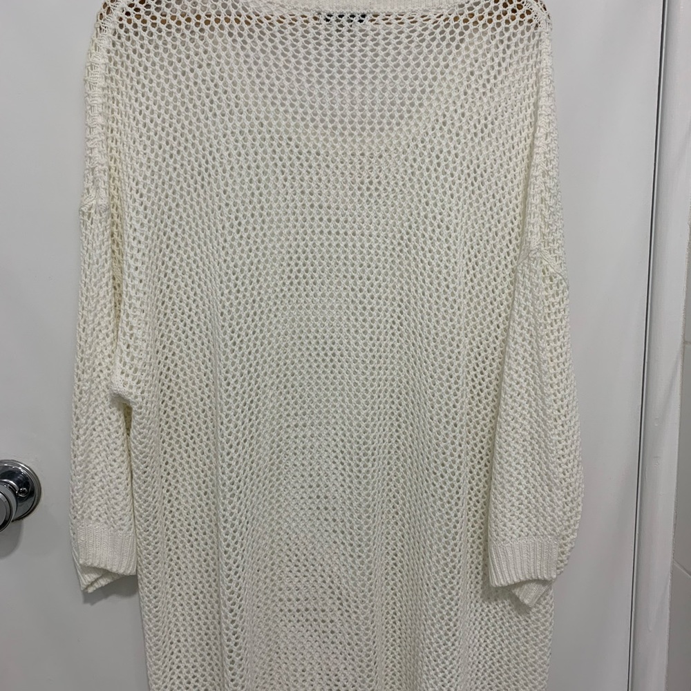 AUTOGRAPH white loose knit long sleeve sweater Sz XL - Picture 6 of 9